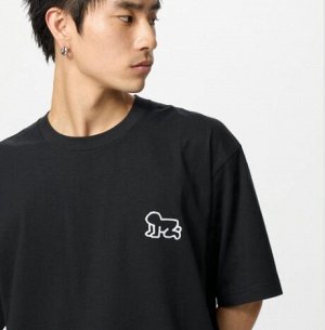 Унисекс футболка с короткими рукавами с принтом UT NY POP ART от Keith Haring 477290 черный