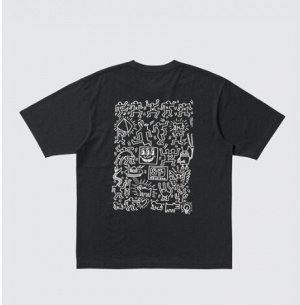Унисекс футболка с короткими рукавами с принтом UT NY POP ART от Keith Haring 477290 черный