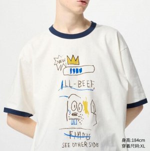 Унисекс футболка с короткими рукавами с принтом UT NY POP ART Basquiat 477291 белый
