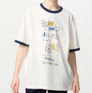Унисекс футболка с короткими рукавами с принтом UT NY POP ART Basquiat 477291 белый
