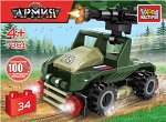 Конструктор &quot;Город мастеров&quot; 34 дет. Военный джип с пулеметом,кор 10*7*5 см