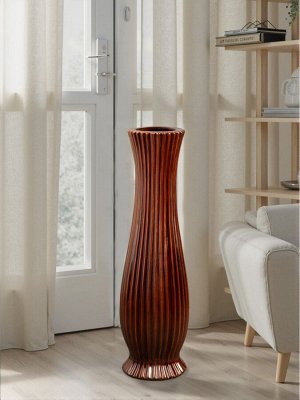 Ваза напольная «Чедвиг», 57x13 см, керамика, коричневая
