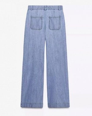 ДЖИНСЫ Z1975 WIDE LEG С ВЫСОКОЙ ПОСАДКОЙ И ЗАЩИПАМИ арт. 1879026 , голубой
