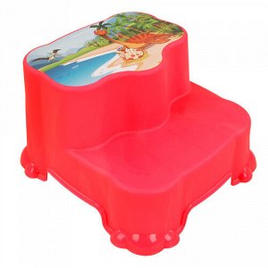 Табурет 2-х ступенчатый детский цв.красный ,36*4*23 см  тм.Dunya Plastik