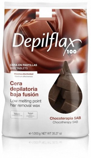 Воск горячий в брикетах "какао" Depilflax 1 кг