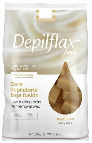 Воск горячий в брикетах "слоновая кость" Depilflax 1кг