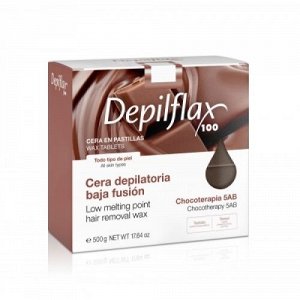 Воск горячий в брикетах "Шоколад" Depilflax 0,5 кг