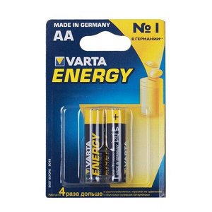 Батарейка щелочная Varta Energy, AA (LR6), 1.5В, 2 шт, арт. 4008496770373