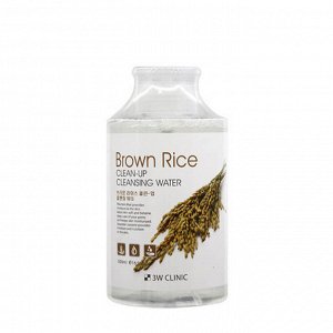 3W CLINIC Вода очищающая мицеллярная "Clean-Up Cleansing Water [Brown Rice], коричневый рис, 500 мл