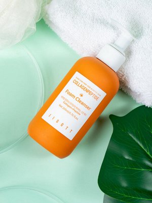 Jigott Очищающая пенка для лица с коллагеном и пептидами / Collagen + Peptide Foam Cleanser, 200 мл