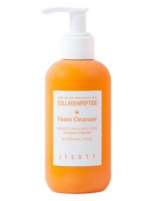 Jigott Очищающая пенка для лица с коллагеном и пептидами / Collagen + Peptide Foam Cleanser, 200 мл