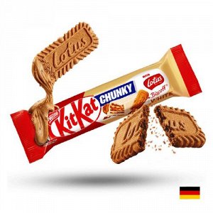 KitKat Chunky White Lotus Biscoff 42g - Батончик КитКат белый шоколад с пастой лотус бискофф