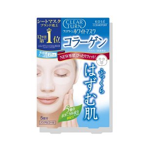 Осветляющая увлажняющая маска с коллагеном и экстрактом бузины Kose Clear Turn White Collagen Mask