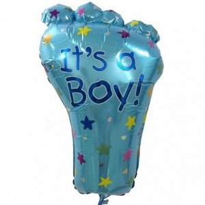 Шар фольгированный Ножка "It's a BOY!" голубой