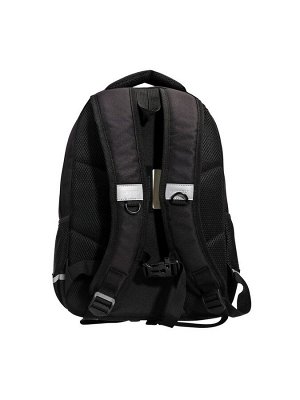 Рюкзак школьный, 39x28x20 см, Grizzly, эргономичная спинка, отделение для ноутбука, чёрный, RB-554-7_2