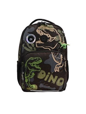 Рюкзак школьный, 40x27x16 см, Grizzly, эргономичная спинка, отделение для ноутбука, чёрный, RB-559-3_1