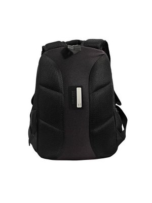 Рюкзак школьный, 38x28x20 см, Grizzly, эргономичная спинка, отделение для ноутбука, чёрный RB-554-7_1