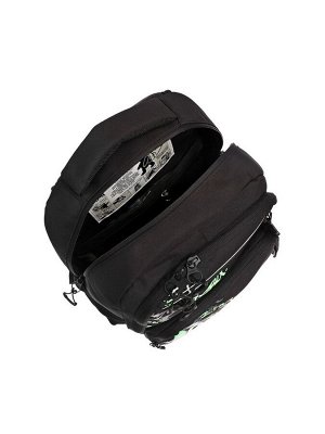 Рюкзак школьный, 39x28x20 см, Grizzly, эргономичная спинка, отделение для ноутбука, чёрный, RB-554-7_2