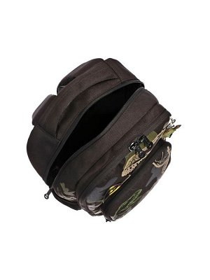 Рюкзак школьный, 40x27x16 см, Grizzly, эргономичная спинка, отделение для ноутбука, чёрный, RB-559-3_1