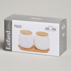 Набор банок "MUSE" с деревянной крышкой на подставке, 2 шт., 19,5x9,5 см, 400 мл, 1 шт.