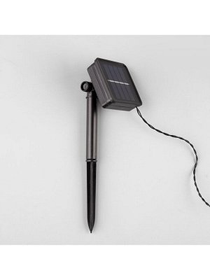 Гирлянда «Нить», 4.5 м, уличная, с насадками «Стрекоза», IP44, 30 LED, 2 режима, солнечная батарея, тёмная нить, свечение тёплое белое
