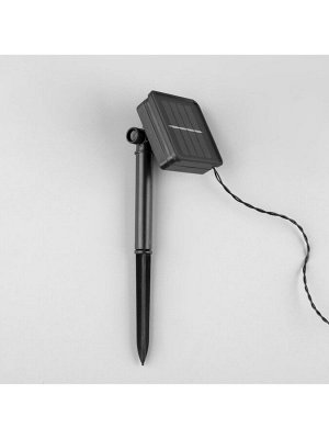 Гирлянда «Нить», 4.5 м, уличная, с насадками «Цветок», IP44, 30 LED, 2 режима, солнечная батарея, тёмная нить, свечение мульти