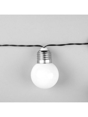 Гирлянда «Нить», 2.7 м, с насадками «Белые шары», уличная, IP44, 10 LED, 8 режимов, солнечная батарея, тёмная нить, свечение белое