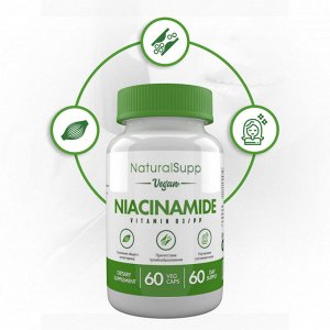 NaturalSupp Niacinamide B3 Никотинамид для нервной системы, 60 вег.капс