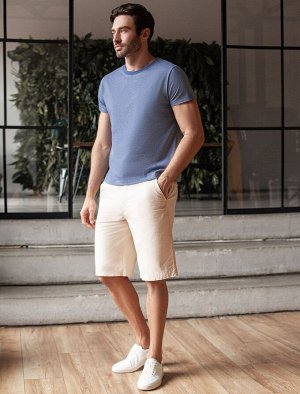 Футболка slim fit из премиального хлопка с эффектом меланж