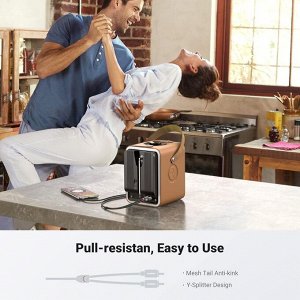 Кабель переходник аудио-видео 3.5 мм.- 2RCA, 3,00 м. Aux (AV116) Ugreen, черный