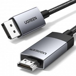 Кабель Displayport-HDMI AM-AM 4K UHD 2,0 м. черно-серебристый (DP119) Ugreen