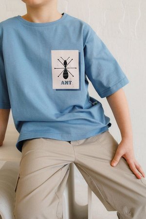 Футболка детская over size принт Ant деним