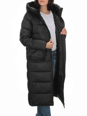 C1076 BLACK Пальто зимнее женское (200 гр. холлофайбер)