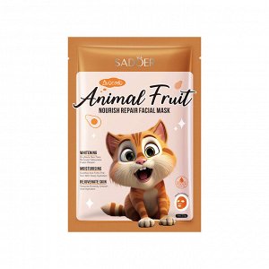 Маска-салфетка "Рыжий кот" Animal Fruit Sadoer с экстрактом авокадо