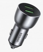 Устройство зарядное автомобильное USB 2 порта Quick Charge 3.0 черное (CD213)