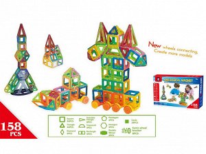 Конструктор магнитный 158 дет, кор 51*35*5 см