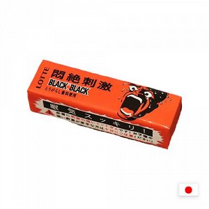 Lotte Faint Stimulation Black Black 20.3g - Жвачка Лотте. Катастрофически мятная !! Острая. 5 порций