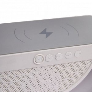 Портативная колонка - ночник BT2301, 5 Вт колонка, 10 W зарядка, 1200 мАч, подсветка, белая