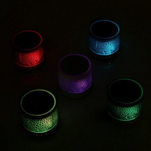 Портативная колонка Luazon LAB-04, с подсветкой, Bluetooth, USB, microSD, microUSB, МИКС