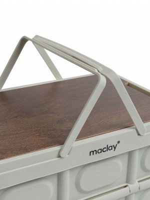 Стол - корзина Maclay 2 в 1, складной, 15 л, 33 х 22 х 17/4,5 см, светло-серый