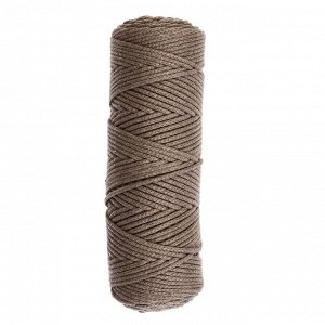 Шнур для вязания без сердечника 100% хлопок, ширина 3мм 100м/200гр (2115 серо-коричневый)