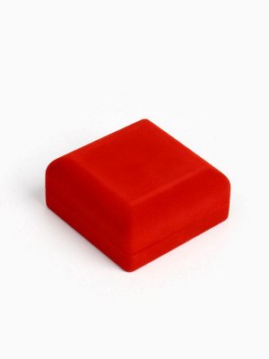 Футляр бархатный под браслет «Классический» 9x9x4, цвет красный, вставка белая, d=5,4 см