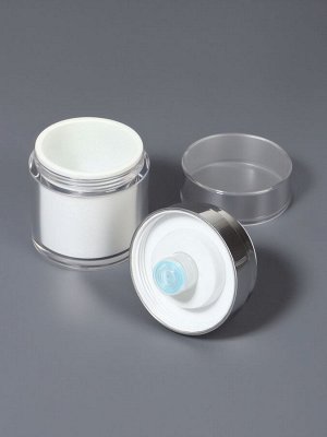 Баночка для хранения, с дозатором, 30 мл, белая, серая
