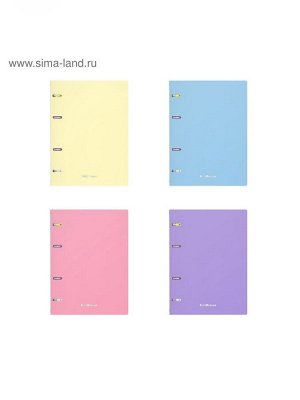 Тетрадь на кольцах А5, 80 листов в клетку ErichKrause "Pastel", пластиковая обложка, блок офсет, белизна 100%, МИКС