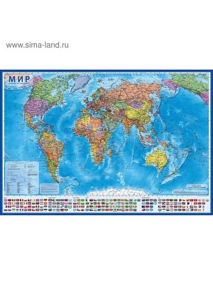 Карта мира политическая, 117 х 80 см, 1:28 млн