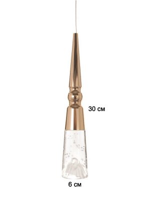 Светильник BayerLux «Нелла», LED, 5 Вт, 3000К, золото, 5.7x5.7x30-180 см
