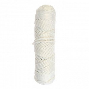 Шнур для вязания без сердечника 100% полиэфир, ширина 3мм 100м/210гр, (171 белый)