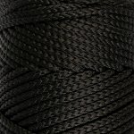 Шнур для вязания без сердечника 100% полиэфир, ширина 3мм 100м/210гр, (170 черный)