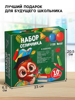 Набор первоклассника с мешком для обуви 10 предметов «Отличник»