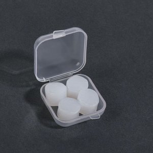 Беруши, 3.5x1 см, набор - 2 пары, в футляре, силиконовые, белые